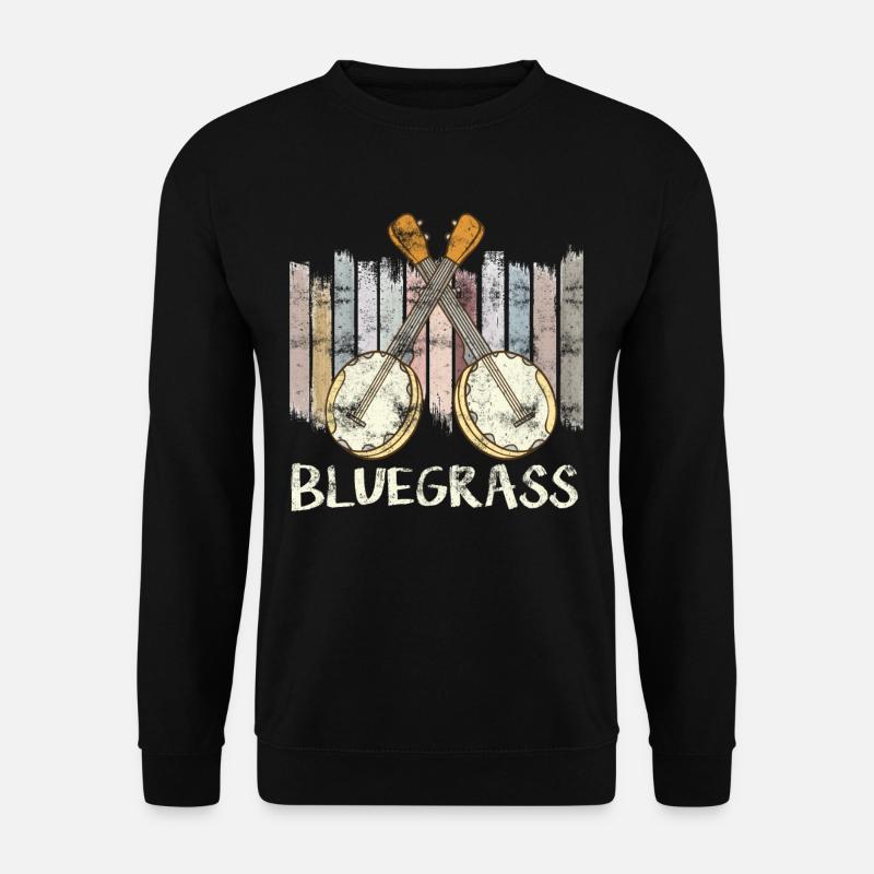 Bluegrass Banjo Gitarre - Unisex Pullover - Schwarz