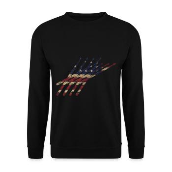 Drum Sticks Batteur Etats-Unis Drapeau - Sweat-shirt Unisexe - noir - Devant - Alina (178cm) & Michal (187cm)