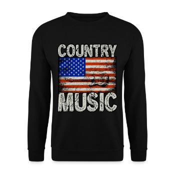 Country Music America Flag - Unisex Sweatshirt - black - Front - Alina (178cm) & Michal (187cm)