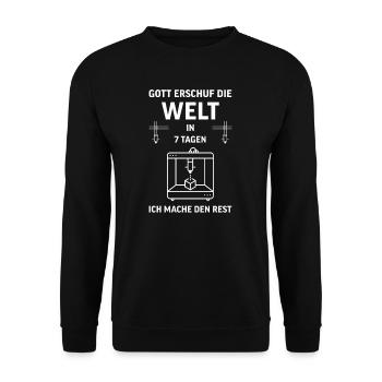 3D Druck Printing CAD PLA Filament 3d drucken - Unisex Pullover - Schwarz - Vorne - Alina (178cm) & Michal (187cm)