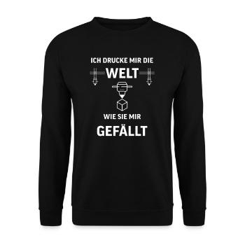 3D Druck Printing CAD PLA Filament 3d drucken - Unisex Pullover - Schwarz - Vorne - Alina (178cm) & Michal (187cm)