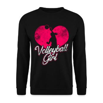 Volleyball Spieler Mädchen - Unisex Pullover - Schwarz - Vorne - Alina (178cm) & Michal (187cm)