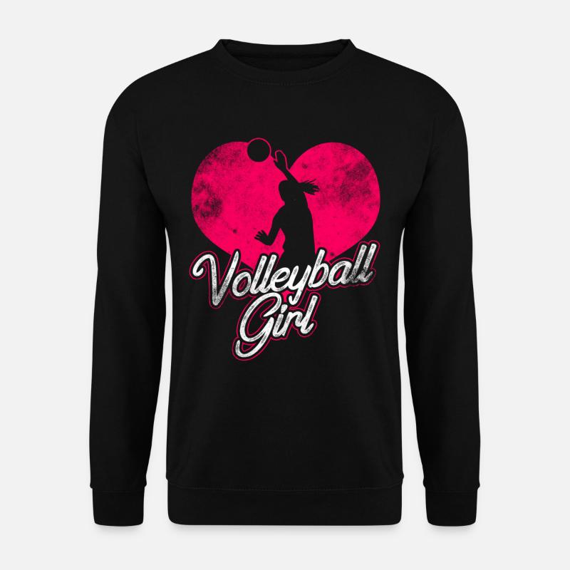 Volleyball Spieler Mädchen - Unisex Pullover - Schwarz