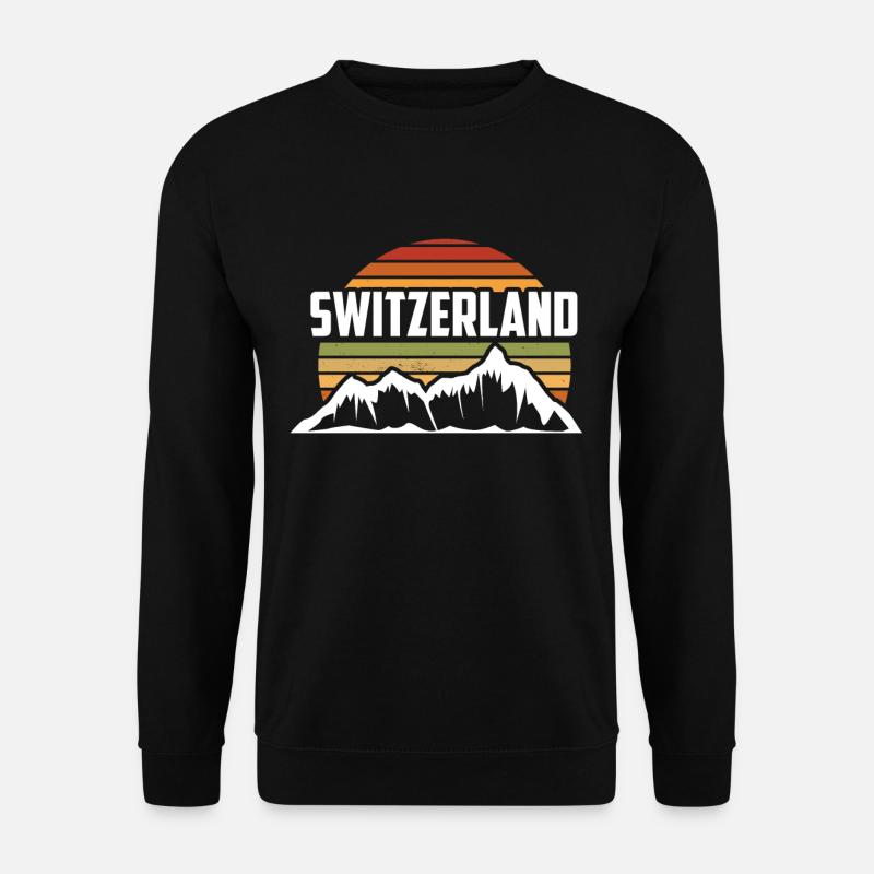 Schweizer Berge und Alpen Schweiz - Unisex Pullover - Schwarz