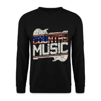 Country Musik Amerika - Unisex Pullover - Schwarz - Vorne - Alina (178cm) & Michal (187cm)
