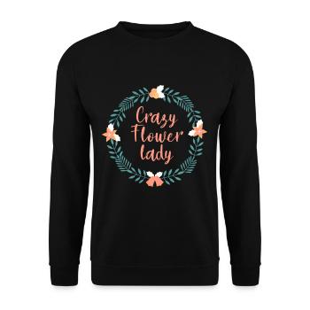 Florist Crazy Flower Lady - Unisex Sweatshirt - black - Front - Alina (178cm) & Michal (187cm)