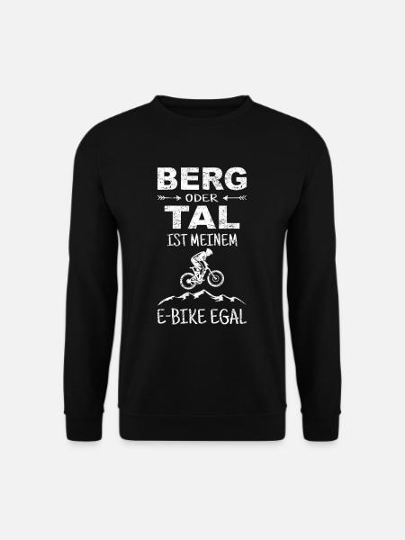 Lustiger Radfahrer Spruch Berge E-Bike MTB eBike - Unisex Pullover - Schwarz