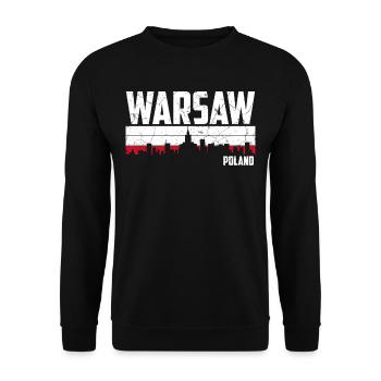 Varsovie Skyline Pologne - Sweat-shirt Unisexe - noir - Devant - Alina (178cm) & Michal (187cm)