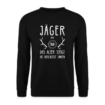Jäger Geburtstag Jagd Jägerin Drückjagd Jagdschein - Unisex Pullover - Schwarz - Vorne - Alina (178cm) & Michal (187cm)