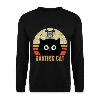 Dart Spieler Dartspieler Katze Dart Sport - Unisex Pullover - Schwarz - Vorne - Alina (178cm) & Michal (187cm)