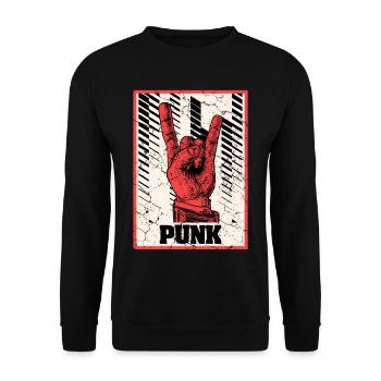 Teufelshorn Punks Punk - Unisex Pullover - Schwarz - Vorne - Alina (178cm) & Michal (187cm)