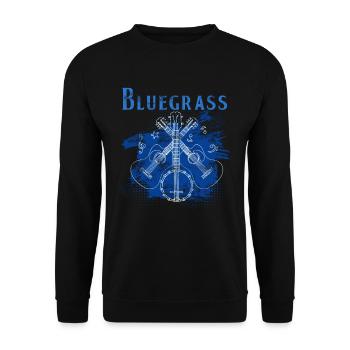 Bluegrass Banjo Gitarre - Unisex Pullover - Schwarz - Vorne - Alina (178cm) & Michal (187cm)