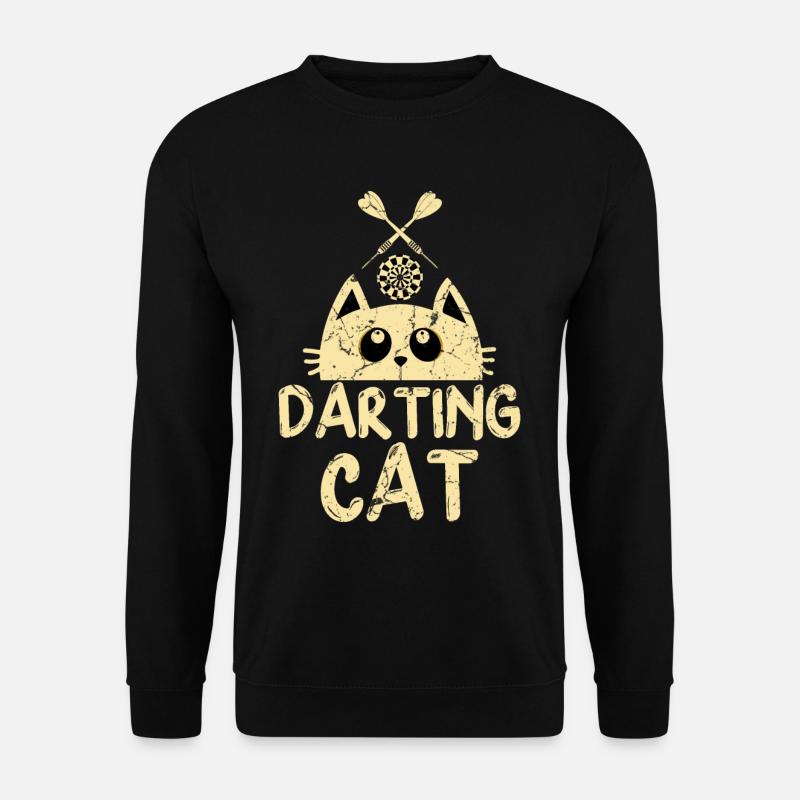 Dartspieler Katze - Unisex Pullover - Schwarz