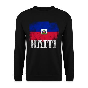 Holiday Holiday Haiti Flag - Unisex Sweatshirt - black - Front - Alina (178cm) & Michal (187cm)