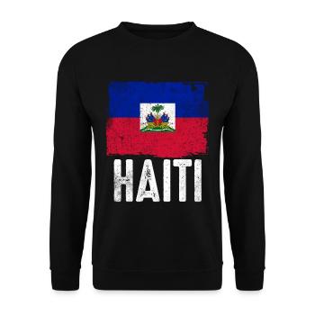 Haïti vacances drapeau Haïti - Sweat-shirt Unisexe - noir - Devant - Alina (178cm) & Michal (187cm)