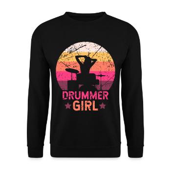 Batterie-batteur Girl batterie - Sweat-shirt Unisexe - noir - Devant - Alina (178cm) & Michal (187cm)