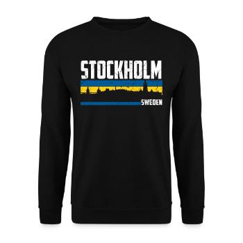 Stockholm Skyline - Unisex Pullover - Schwarz - Vorne - Alina (178cm) & Michal (187cm)