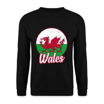 Drapeau du Pays de Galles - Sweat-shirt Unisexe - noir - Devant - Alina (178cm) & Michal (187cm)