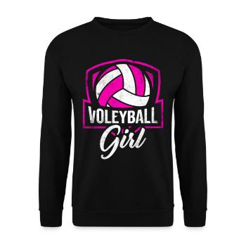Fille de volley-ball joueur de volley-ball - Sweat-shirt Unisexe - noir - Devant - Alina (178cm) & Michal (187cm)