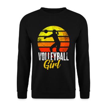 Cadeau de fille de volley-ball féminin - Sweat-shirt Unisexe - noir - Devant - Alina (178cm) & Michal (187cm)
