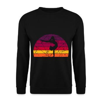 Turnen Turnerin Sport Gymnastik - Unisex Pullover - Schwarz - Vorne - Alina (178cm) & Michal (187cm)