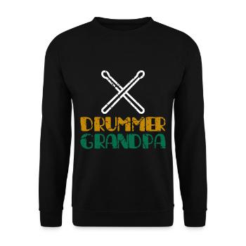 Opa der Schlagzeuger - Unisex Pullover - Schwarz - Vorne - Alina (178cm) & Michal (187cm)