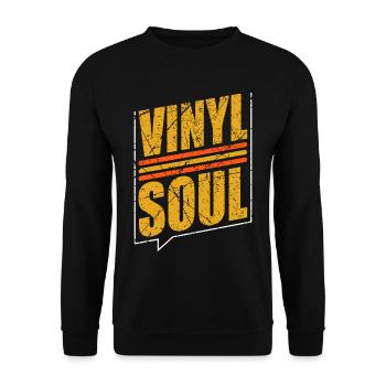 Vinyl Soul Retro Plattenspieler - Unisex Pullover - Schwarz - Vorne - Alina (178cm) & Michal (187cm)