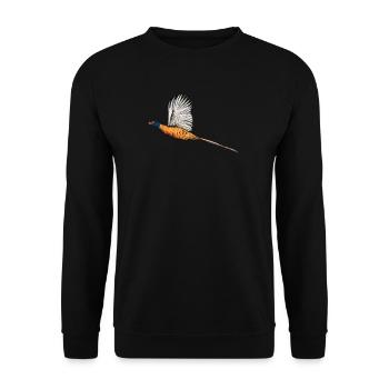 Fasan I Vintage Pheasant Treibjagd Motiv für Jäger - Unisex Pullover - Schwarz - Vorne - Alina (178cm) & Michal (187cm)