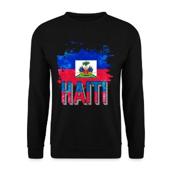 Haïti vacances drapeau Haïti - Sweat-shirt Unisexe - noir - Devant - Alina (178cm) & Michal (187cm)