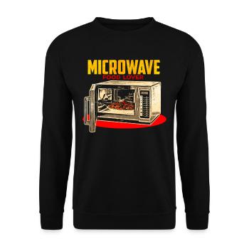Microwave oven fast food lovers - Unisex Sweatshirt - black - Front - Alina (178cm) & Michal (187cm)