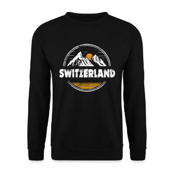 Schweizer Berge Alpen Schweiz - Unisex Pullover - Schwarz - Vorne - Alina (178cm) & Michal (187cm)