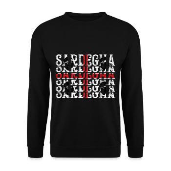 Sardininia Flag Sardegna Italy - Unisex Sweatshirt - black - Front - Alina (178cm) & Michal (187cm)