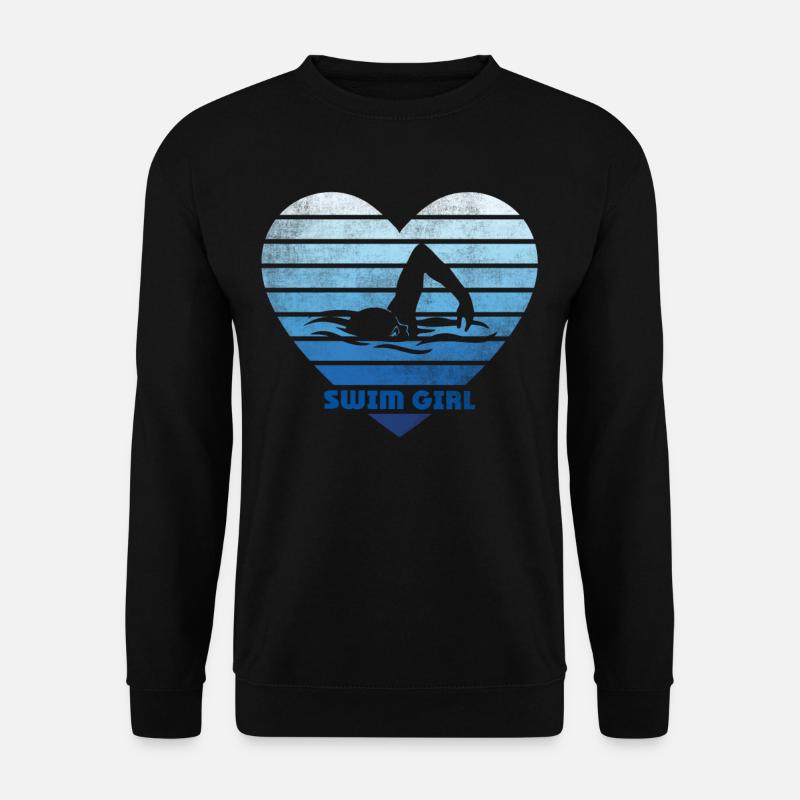 Schwimmerin Schwimmen Mädchen - Unisex Pullover - Schwarz