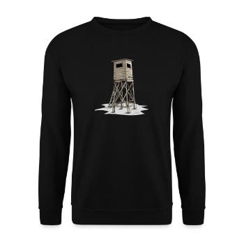 High I hunting deer wild boar roe deer motif - Unisex Sweatshirt - black - Front - Alina (178cm) & Michal (187cm)