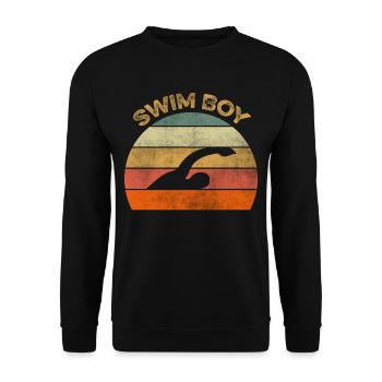 Schwimm Schwimmer Schwimmen Jungs - Unisex Pullover - Schwarz - Vorne - Alina (178cm) & Michal (187cm)