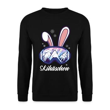 Apres Ski Hase Skihaserl - Unisex Pullover - Schwarz - Vorne - Alina (178cm) & Michal (187cm)