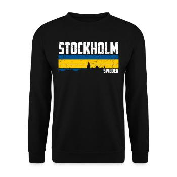 Stockholm Skyline - Unisex Pullover - Schwarz - Vorne - Alina (178cm) & Michal (187cm)
