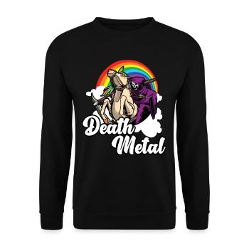 Heavy Metal Death Metal - Unisex Pullover - Schwarz - Vorne - Alina (178cm) & Michal (187cm)