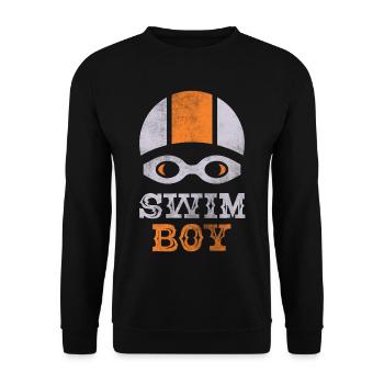 Schwimm Schwimmer Schwimmen Jungs - Unisex Pullover - Schwarz - Vorne - Alina (178cm) & Michal (187cm)