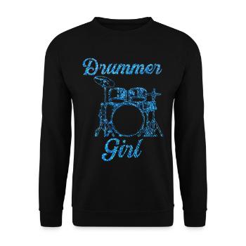Fille à la batterie - Sweat-shirt Unisexe - noir - Devant - Alina (178cm) & Michal (187cm)