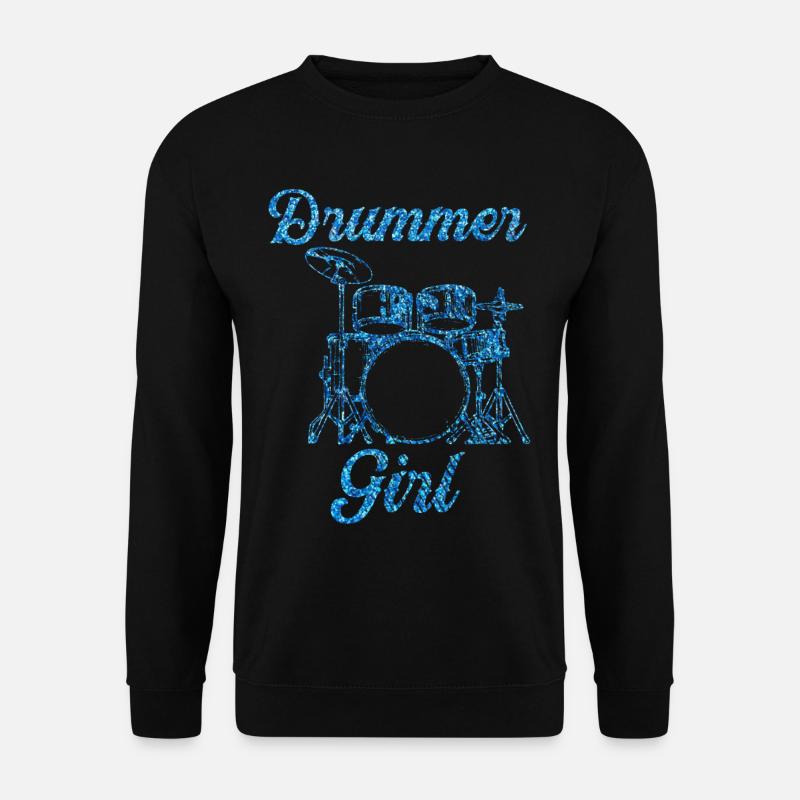 Girl am Schlagzeug - Unisex Pullover - Schwarz