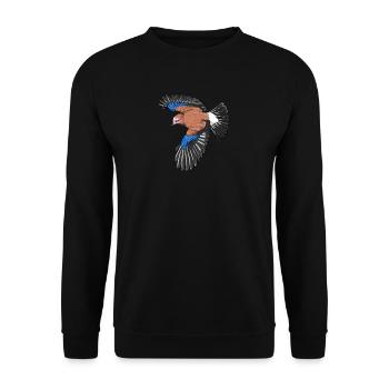 Jay I bird hunter forest motif for - Unisex Sweatshirt - black - Front - Alina (178cm) & Michal (187cm)