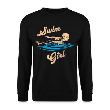 Nageur natation fille - Sweat-shirt Unisexe - noir - Devant - Alina (178cm) & Michal (187cm)