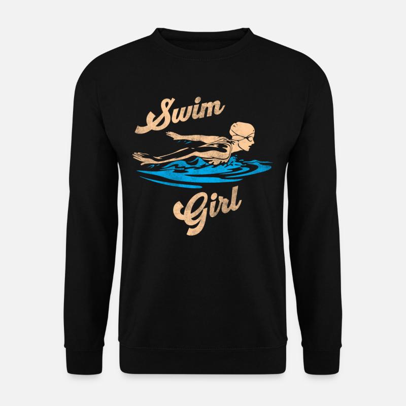 Schwimmerin Schwimmen Mädchen - Unisex Pullover - Schwarz