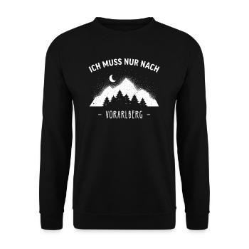 Vorarlberg I Skigebiet Arlberg Motiv für - Unisex Pullover - Schwarz - Vorne - Alina (178cm) & Michal (187cm)