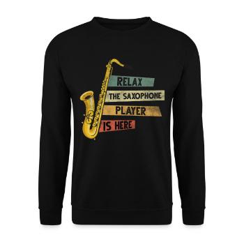 Saxophoniste Saxophoniste Musique de soufflage Saxophone - Sweat-shirt Unisexe - noir - Devant - Alina (178cm) & Michal (187cm)