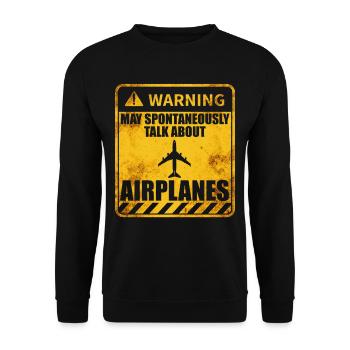 Flugzeugliebhaber Pilot Luftfahrt Aviatik Flugzeug - Unisex Pullover - Schwarz - Vorne - Alina (178cm) & Michal (187cm)