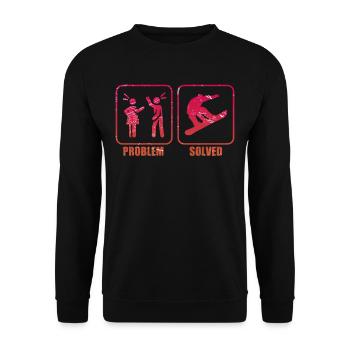 Snowboarden Retro Vintage Snowboard - Unisex Pullover - Schwarz - Vorne - Alina (178cm) & Michal (187cm)