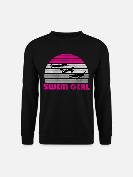 Schwimm Girl Schwimmerin Schwimmen Mädchen - Unisex Pullover - Schwarz