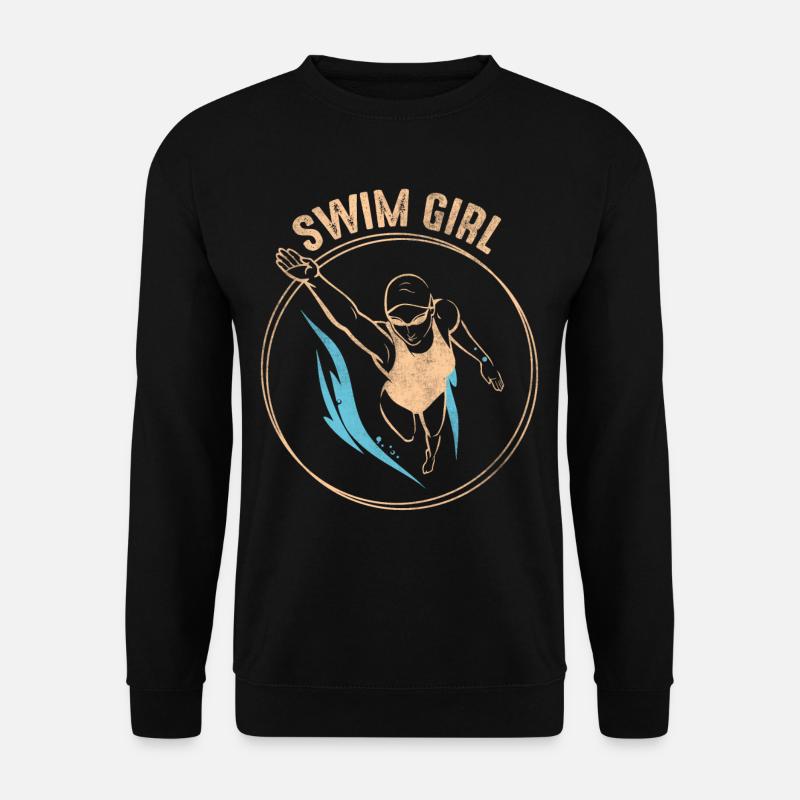 Schwimm Girl Schwimmerin Schwimmen Mädchen - Unisex Pullover - Schwarz